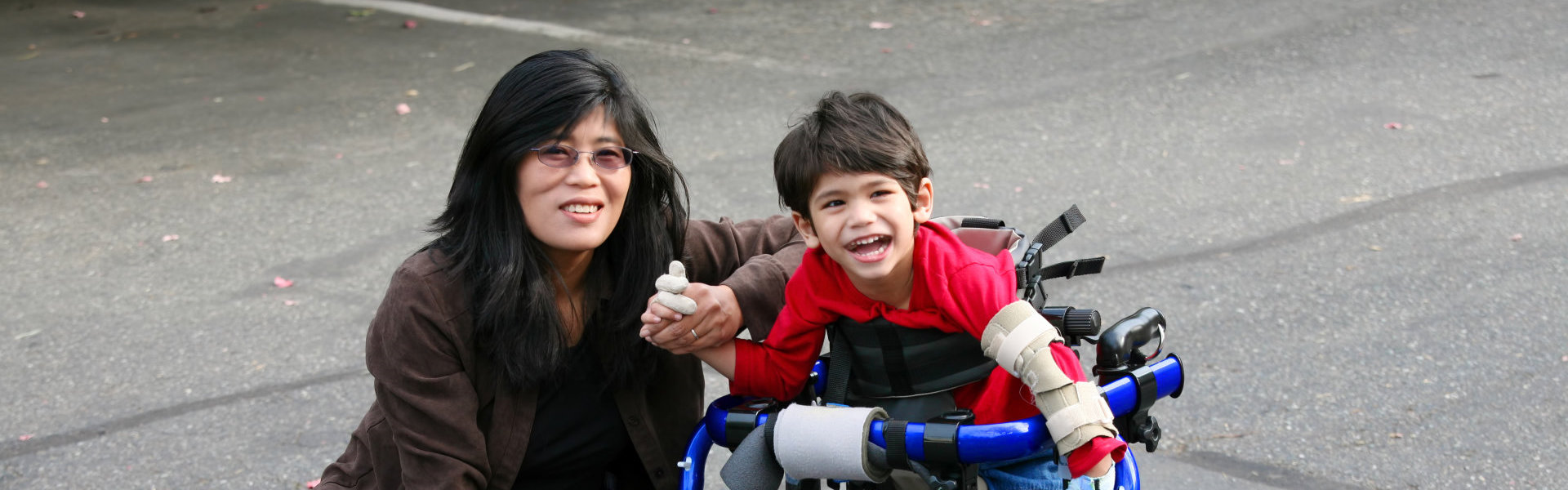 smiling mother and her child